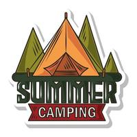 patch de acampamento de verão vetor