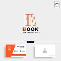 educação livro biblioteca logotipo modelo ilustração vetorial ícone elemento isolado vetor