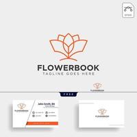 árvore ou planta e flor livro educação linha logotipo modelo ilustração vetorial ícone elemento arquivo vetorial vetor