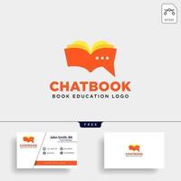 bate-papo ou livro de mensagens ou caderno simples logotipo modelo ilustração vetorial ícone elemento isolado arquivo vetorial vetor