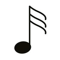 ícone de estilo de silhueta de nota musical vetor
