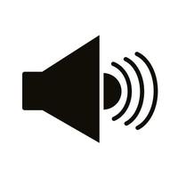 ícone de estilo de silhueta de áudio de som de alto-falante vetor