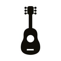 ícone de estilo de silhueta de instrumento musical de guitarra vetor