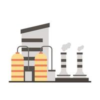 ícones de estilo simples de chaminés e edifícios de fábricas da indústria vetor