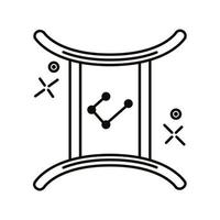 ícone de estilo de linha símbolo signo do zodíaco gemini vetor