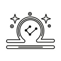 ícone de estilo de linha do símbolo do signo do zodíaco libra vetor