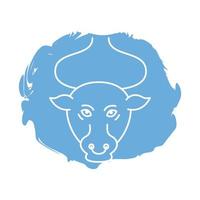 ícone de estilo de bloco do signo do zodíaco de touro vetor