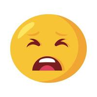 Ícone de estilo plano clássico de rosto emoji chorando vetor