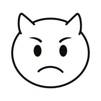 ícone de estilo de linha clássica de cara de emoji de diabo vetor