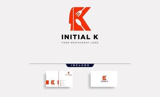 inicial k equipamento de alimentos simples logotipo modelo vetor ícone abstrato vetor