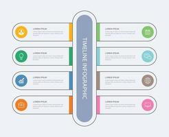 8 dados infográficos guia papel linha fina modelo de índice ilustração vetorial fundo abstrato pode ser usado para fluxo de trabalho layout de negócios etapa banner web design vetor