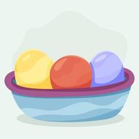 um grande prato de ovos coloridos vetor