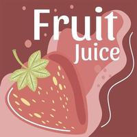 alimentos orgânicos frescos suco de fruta morango vetor