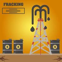 fracking refinaria de barris de torre com produção de petróleo