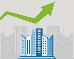 crescimento da economia da cidade vetor