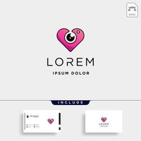 câmera amor logotipo modelo vetor símbolo design