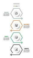 Modelo de infográfico de fluxo de trabalho de processo de 4 etapas vetor