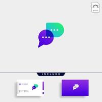 letra d chat logo template vector design