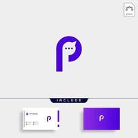 letra p chat logo template vector design