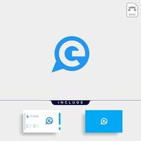 letter e chat logo template vector design