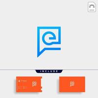 letter e chat logo template vector design