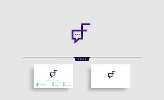 letra f chat logo template vector design