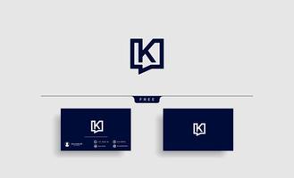 letra k chat logo template vector design