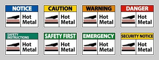 sinal de símbolo de metal quente isolado no fundo branco vetor