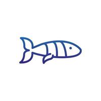 peixe vida marinha tropical linha grossa azul vetor