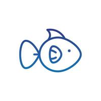 peixe vida marinha linha grossa azul vetor