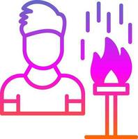 design de ícone de vetor de homem comedor de fogo