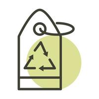 tag reciclar ícone de estilo de linha de energia sustentável alternativa vetor