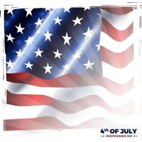 4 de julho, dia da independência da América, com bandeira americana vetor