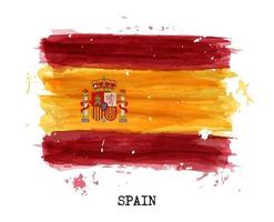 pintura em aquarela vetor bandeira da espanha