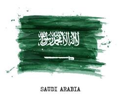 pintura em aquarela bandeira do vetor da Arábia Saudita