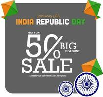 feliz república dia do Índia venda bandeira. vetor ilustração
