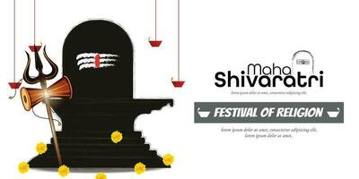 ilustração do indiano hindu festival feliz maha shivaratri bandeira, poster Projeto modelo. vetor