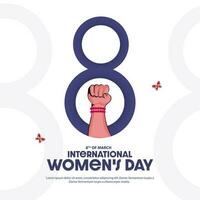 8 marcha conceito. feliz internacional mulheres dia cumprimento cartão. vetor