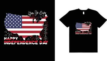 feliz 4º julho, independência dia camiseta Projeto. vetor
