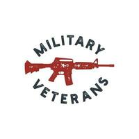 vintage logotipo arma de fogo militares veteranos modelo ilustração vetor