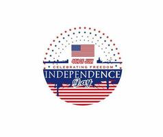 feliz 4º do julho. a tendência caligrafia. excelente presente cartão para a dia do independência. americano bandeira. vetor ilustração em branco fundo.
