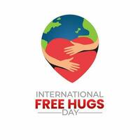 vetor gráfico do internacional abraçando dia Boa para internacional abraçando dia celebração. folheto design.flat ilustração. 1 Julho
