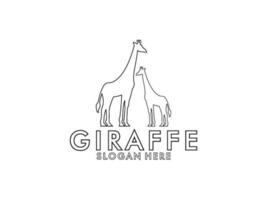 girafa linha logotipo vetor modelo