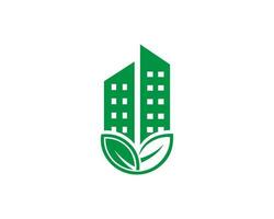 verde propriedade cidade folha símbolo logotipo Projeto ícone moderno vetor modelo.