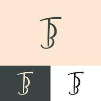 tb ícone logotipo mínimo mão desenhar jb logotipo ícone Projeto ícone logotipo Projeto vetor