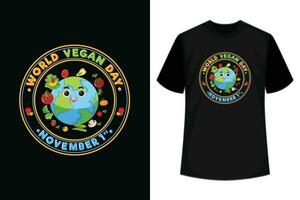 mundo vegano dia novembro 1 t camisa vetor