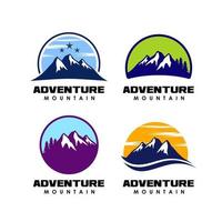 ícone de design de logotipo de aventura na montanha vetor