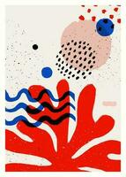 abstrato arte vetor poster. vintage abstrato Matisse inspirado impressão para parede decoração. vetor pintado à mão ilustração