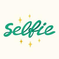 selfie adesivo para uma social meios de comunicação, fazer uma blog ou vlog vetor plano ilustração. conjunto do desenho animado ícones para fazer Internet contente.