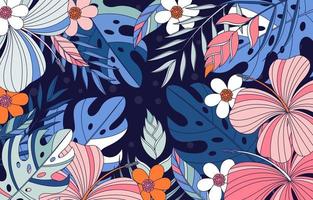 fundo floral tropical vetor